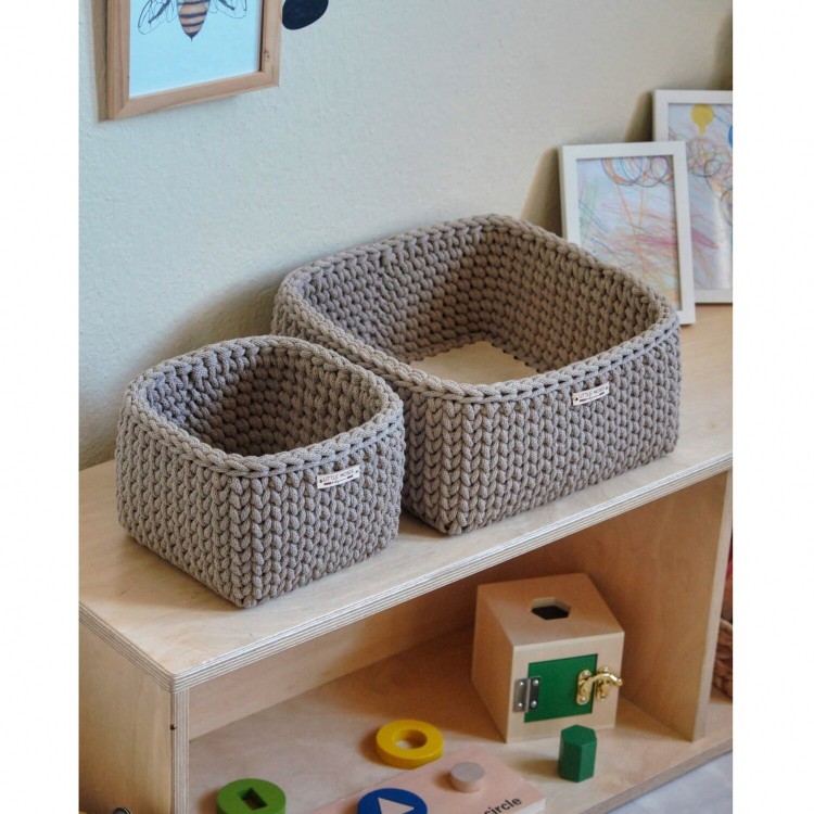 Τετράγωνο Καλάθι Οργάνωσης Βρεφικών Καλλυντικών Sand