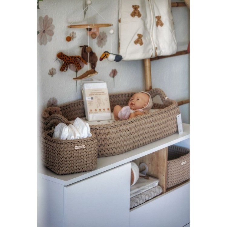 Τετράγωνο Καλάθι Οργάνωσης Βρεφικών Καλλυντικών Sand