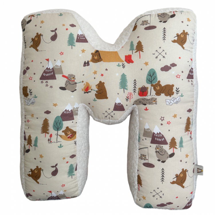 Mαξιλάρι μονόγραμμα με μπουκλέ