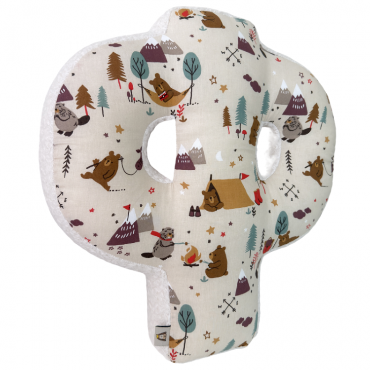 Mαξιλάρι μονόγραμμα με μπουκλέ